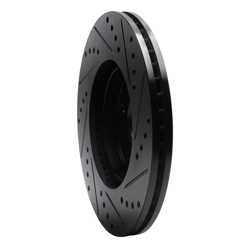 Chevrolet Cobalt Brake Rotor (1) - Front Left - R1 Concepts - Drilled & Slotted - Black - `07-`10